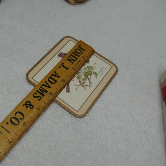 Pimpernel Coasters Set of 6 Cork Back European Birds 4x4 Original Box Vintage - Picture 11 of 11